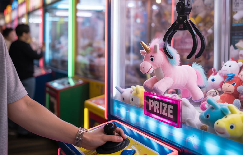 Claw machine in action